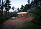 Jeff Waldman and Molly Fiffer built this 200-square-foot cabin on the site of their 10-acre property in the Santa Cruz Mountains. Their previous cabin, which they also built by hand, was destroyed in a forest fire in 2020.