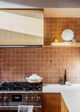 Caroline found the backsplash tile at Los Azulejos in Tecate, MX, while she was on a scouting trip for work. She texted Joel a photo: “He was like, ‘I don’t know, it looks a little terrazzo-y,’” says Caroline with a laugh. “But it turned out to be subtle enough.” The team actually had to install the backsplash twice because the first time, the red grout stained the tile surface. Joel and Caroline drove back to Mexico to purchase a second batch, with which they used white grout.